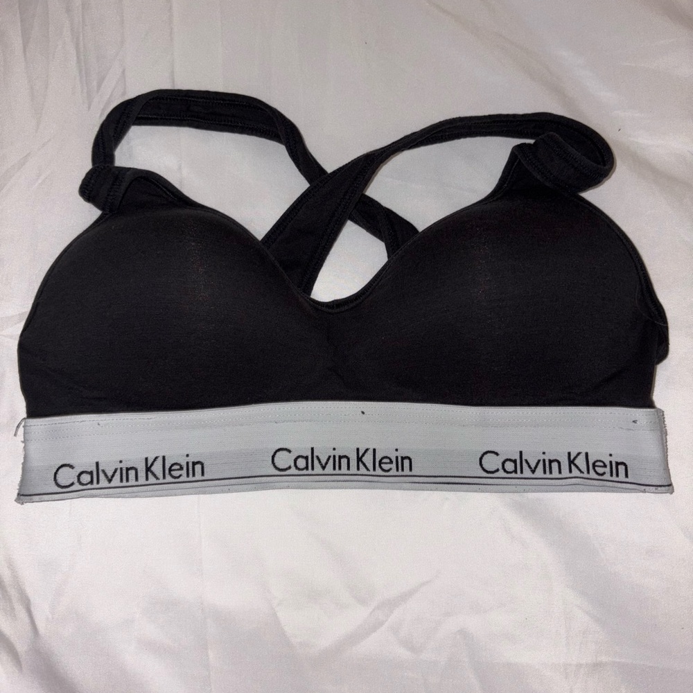 Calvin Klein Black and White Crossback Bra